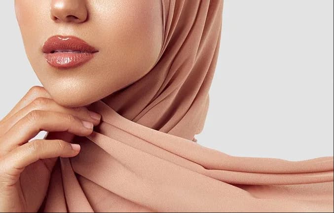 Close-up of hijab fabric texture